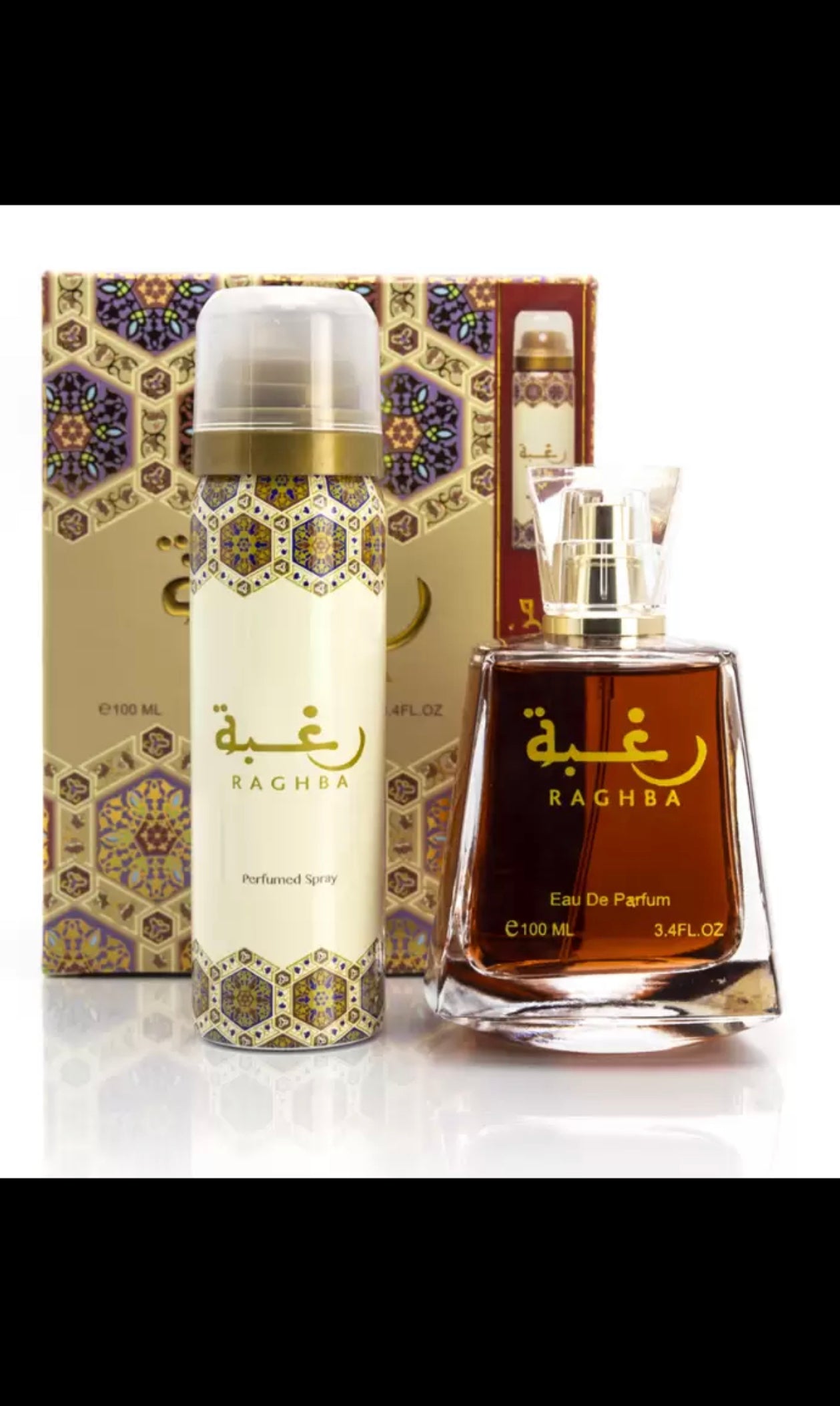 Raghba eau de parfum and its deodorant