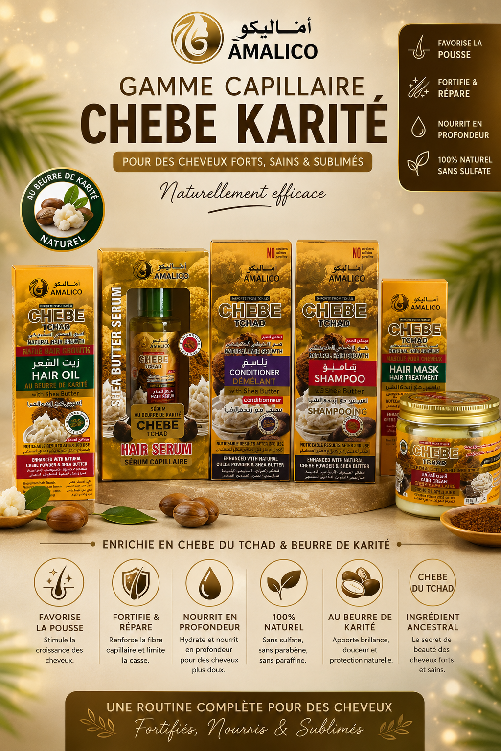 Gamme capillaire Chebe /Karite
